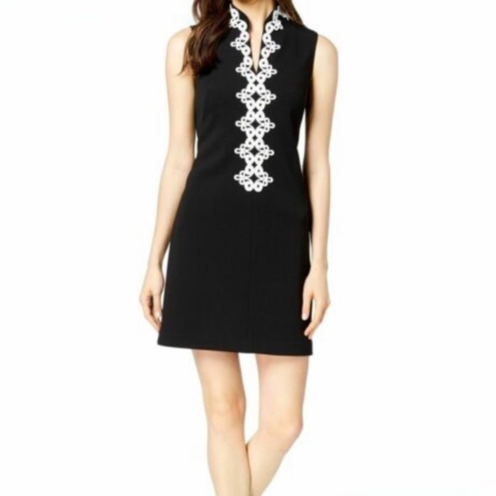 🆕 Jessica Howard Black Embroidered Sheath Dress